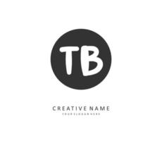 T B TB Initial letter handwriting and  signature logo. A concept handwriting initial logo with template element. vector