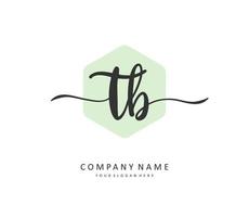 T B TB Initial letter handwriting and  signature logo. A concept handwriting initial logo with template element. vector