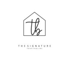 T B TB Initial letter handwriting and  signature logo. A concept handwriting initial logo with template element. vector