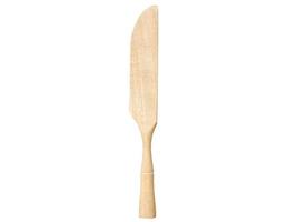 Isolated, cutout, white background, directly above view, butter knife, wooden spreader, utensil, kitchen equipment, object, element with clipping path photo