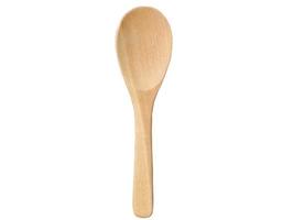 Isolated, cutout, white background, directly above view, Wooden spoon, utensil, kitchen equipment, object, element with clipping path photo