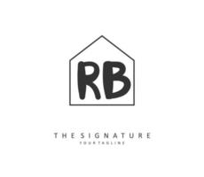 R B RB Initial letter handwriting and  signature logo. A concept handwriting initial logo with template element. vector