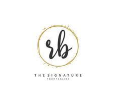 R B RB Initial letter handwriting and  signature logo. A concept handwriting initial logo with template element. vector