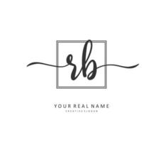 R B RB Initial letter handwriting and  signature logo. A concept handwriting initial logo with template element. vector