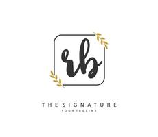 R B RB Initial letter handwriting and  signature logo. A concept handwriting initial logo with template element. vector