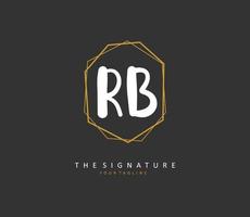 R B RB Initial letter handwriting and  signature logo. A concept handwriting initial logo with template element. vector