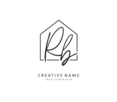 R B RB Initial letter handwriting and  signature logo. A concept handwriting initial logo with template element. vector