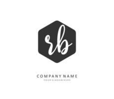 R B RB Initial letter handwriting and  signature logo. A concept handwriting initial logo with template element. vector