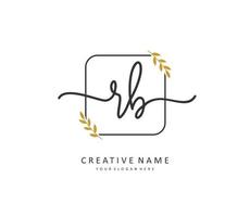 R B RB Initial letter handwriting and  signature logo. A concept handwriting initial logo with template element. vector