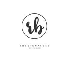 R B RB Initial letter handwriting and  signature logo. A concept handwriting initial logo with template element. vector