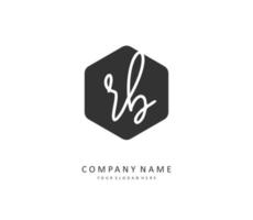 R B RB Initial letter handwriting and  signature logo. A concept handwriting initial logo with template element. vector