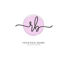 R B RB Initial letter handwriting and  signature logo. A concept handwriting initial logo with template element. vector