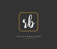 R B RB Initial letter handwriting and  signature logo. A concept handwriting initial logo with template element. vector