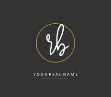 R B RB Initial letter handwriting and  signature logo. A concept handwriting initial logo with template element. vector