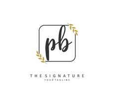 P B PB Initial letter handwriting and  signature logo. A concept handwriting initial logo with template element. vector