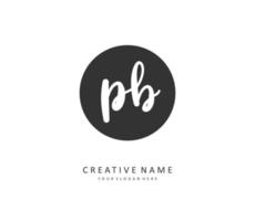 P B PB Initial letter handwriting and  signature logo. A concept handwriting initial logo with template element. vector