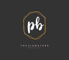 P B PB Initial letter handwriting and  signature logo. A concept handwriting initial logo with template element. vector