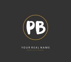 P B PB Initial letter handwriting and  signature logo. A concept handwriting initial logo with template element. vector