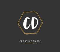 CD Initial letter handwriting and  signature logo. A concept handwriting initial logo with template element. vector