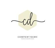 CD Initial letter handwriting and  signature logo. A concept handwriting initial logo with template element. vector