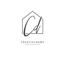 CD Initial letter handwriting and  signature logo. A concept handwriting initial logo with template element. vector