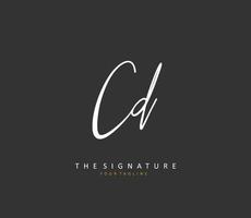 CD Initial letter handwriting and  signature logo. A concept handwriting initial logo with template element. vector