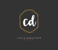 CD Initial letter handwriting and  signature logo. A concept handwriting initial logo with template element. vector