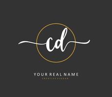 CD Initial letter handwriting and  signature logo. A concept handwriting initial logo with template element. vector