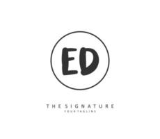 ED Initial letter handwriting and  signature logo. A concept handwriting initial logo with template element. vector