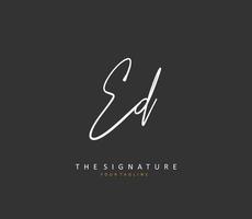 ED Initial letter handwriting and  signature logo. A concept handwriting initial logo with template element. vector