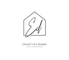 ED Initial letter handwriting and  signature logo. A concept handwriting initial logo with template element. vector