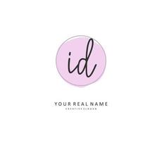 ID Initial letter handwriting and  signature logo. A concept handwriting initial logo with template element. vector