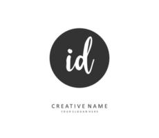 ID Initial letter handwriting and  signature logo. A concept handwriting initial logo with template element. vector