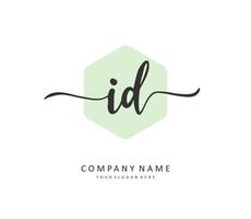 ID Initial letter handwriting and  signature logo. A concept handwriting initial logo with template element. vector