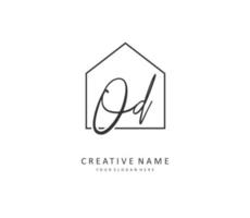 OD Initial letter handwriting and  signature logo. A concept handwriting initial logo with template element. vector
