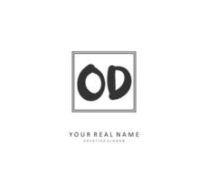 OD Initial letter handwriting and  signature logo. A concept handwriting initial logo with template element. vector