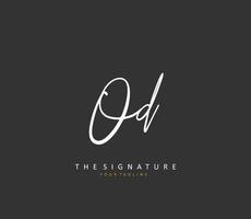 OD Initial letter handwriting and  signature logo. A concept handwriting initial logo with template element. vector