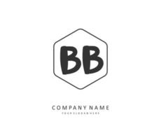 BB  Initial letter handwriting and  signature logo. A concept handwriting initial logo with template element. vector