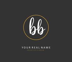 BB  Initial letter handwriting and  signature logo. A concept handwriting initial logo with template element. vector