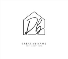 D B DB Initial letter handwriting and  signature logo. A concept handwriting initial logo with template element. vector