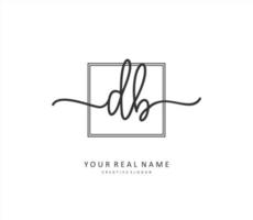 D B DB Initial letter handwriting and  signature logo. A concept handwriting initial logo with template element. vector