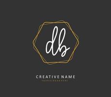 D B DB Initial letter handwriting and  signature logo. A concept handwriting initial logo with template element. vector