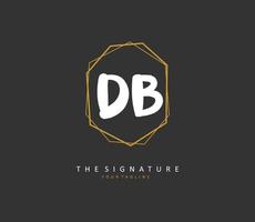 D B DB Initial letter handwriting and  signature logo. A concept handwriting initial logo with template element. vector