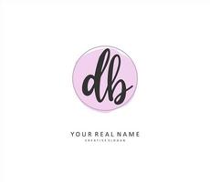 D B DB Initial letter handwriting and  signature logo. A concept handwriting initial logo with template element. vector