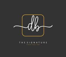 D B DB Initial letter handwriting and  signature logo. A concept handwriting initial logo with template element. vector