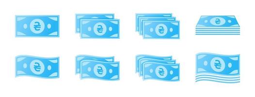 Ukrainian Hryvnia Banknote Icon Set vector