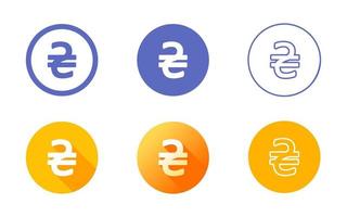 Ukrainian Hryvnia Symbol Icon Set vector