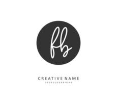 F B FB Initial letter handwriting and  signature logo. A concept handwriting initial logo with template element. vector