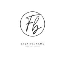 F B FB Initial letter handwriting and  signature logo. A concept handwriting initial logo with template element. vector