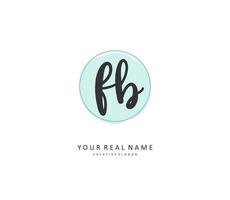 F B FB Initial letter handwriting and  signature logo. A concept handwriting initial logo with template element. vector